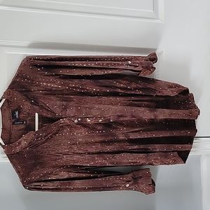 New Directions Small Brown 3/4 Sleeve Blouse